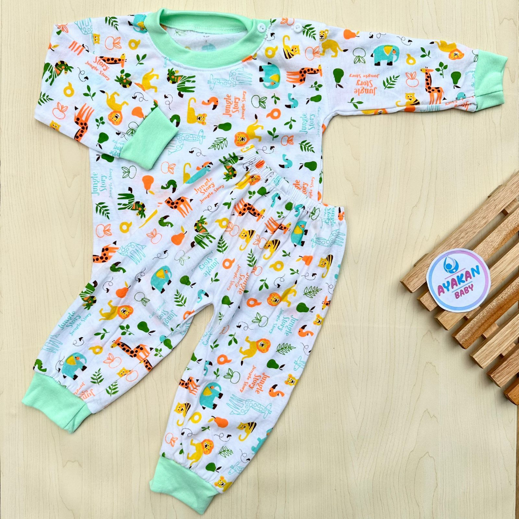 AYAKAN BABY - Setelan Baju Bayi Oblong Panjang Baju Piyama Bayi Baju Tidur Bayi Baju Bayi Celana Bayi 3-12bln