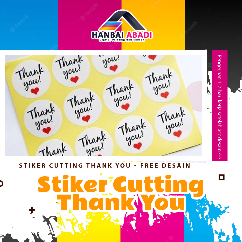 

[HANBAI ABADI] Stiker Thank You/ Label Stiker Terimakasih Bulat/ Stiker Bulat Custom