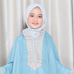 Mukena Madinah Anak2in1 Resleting Dagu Bahan Katun untuk Usia 5-15Tahun