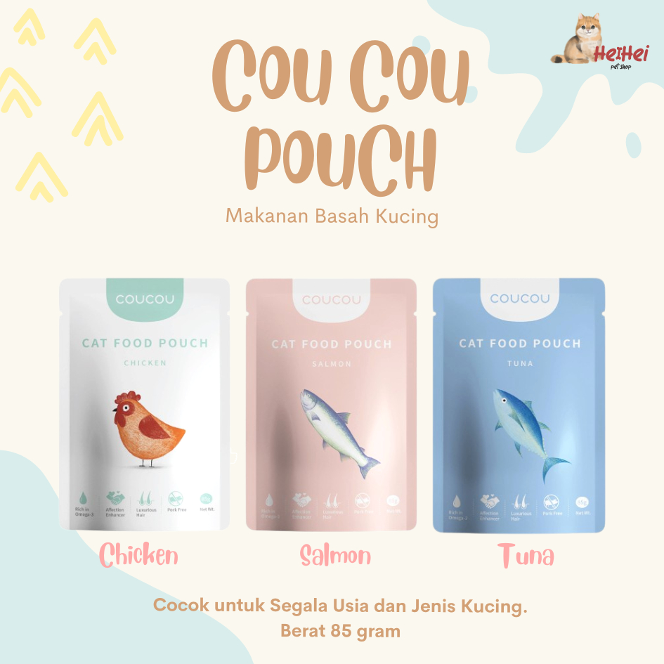 Cou Cou Cat All Stage Pouch 85 gr - Coucou Makanan Kucing Basah Cat Adult Kitten Wetfood