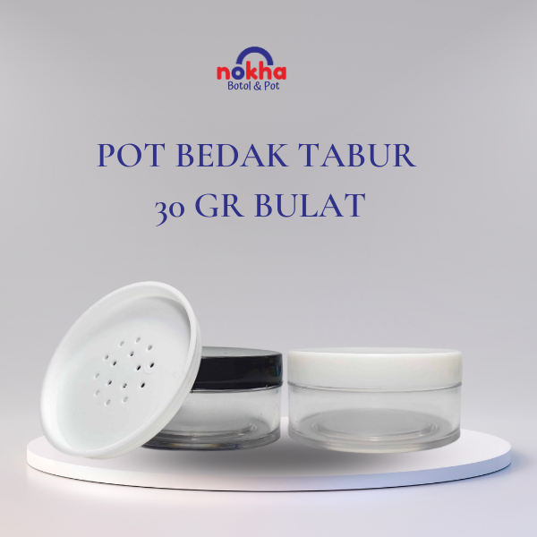 Pot Bedak Tabur 30 Gr Bulat Pot Acrilic Pot Bedak Tempat Loose Powder Kosong Pot 30 Gr Tabur