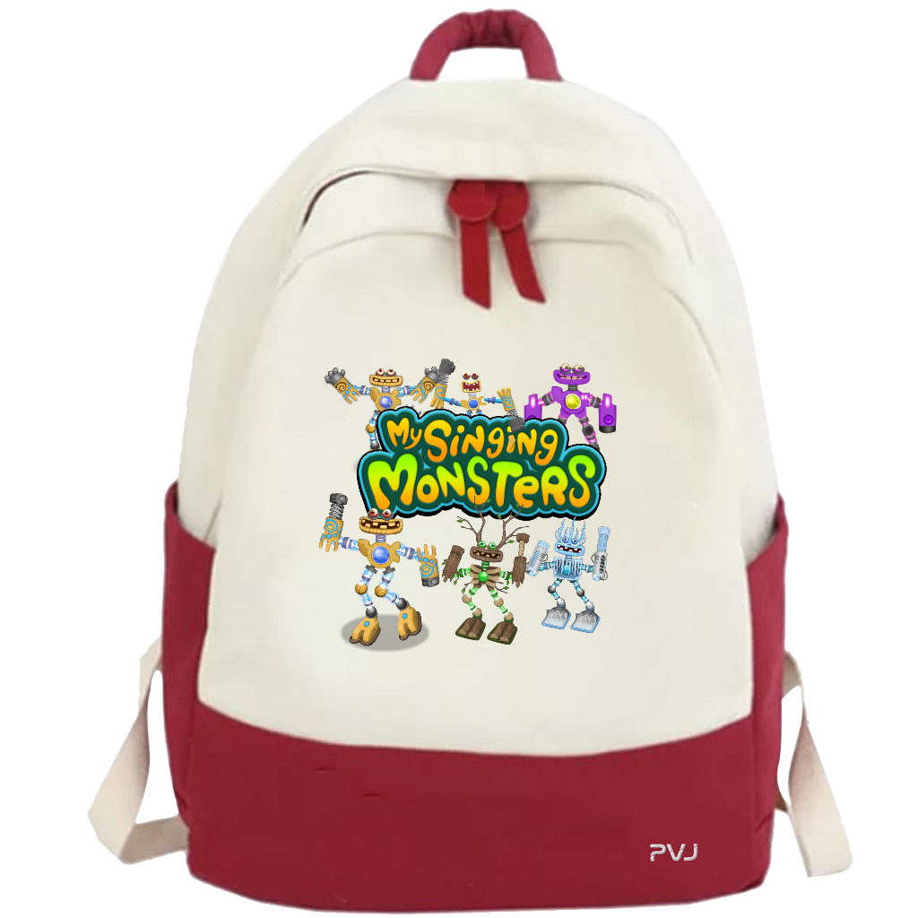 PVJ - Tas Ransel Sekolah Motif Game My Singing Monster All Wubbox Untuk Laki-laki dan Perempuan