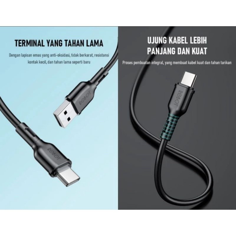 Kabel Data USB-C Type C Cable Colorful - Robot RBC100S