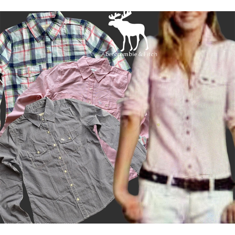kemeja wanita(junior)lengan panjang sml abercrombie fitch
