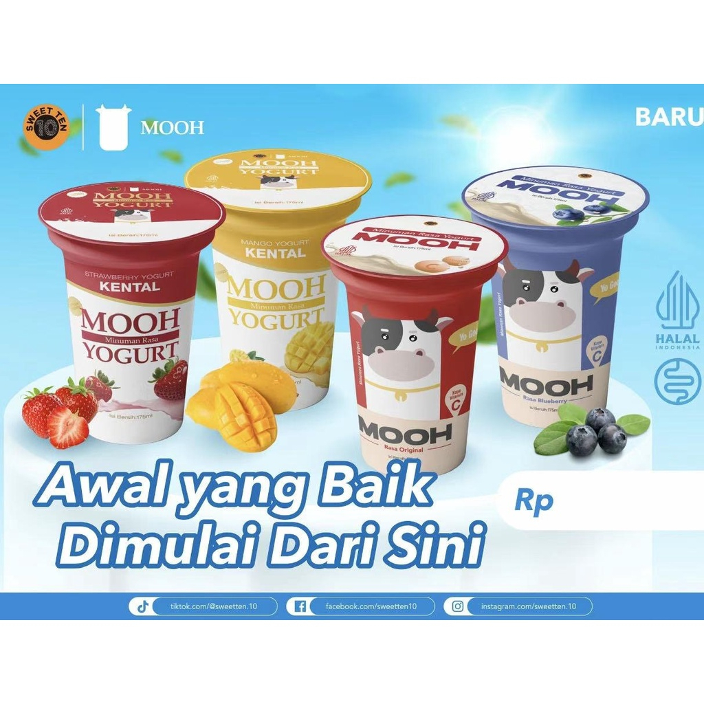 Minuman Yogurt* MOOH Yogurt* Varian Rasa* 175ml