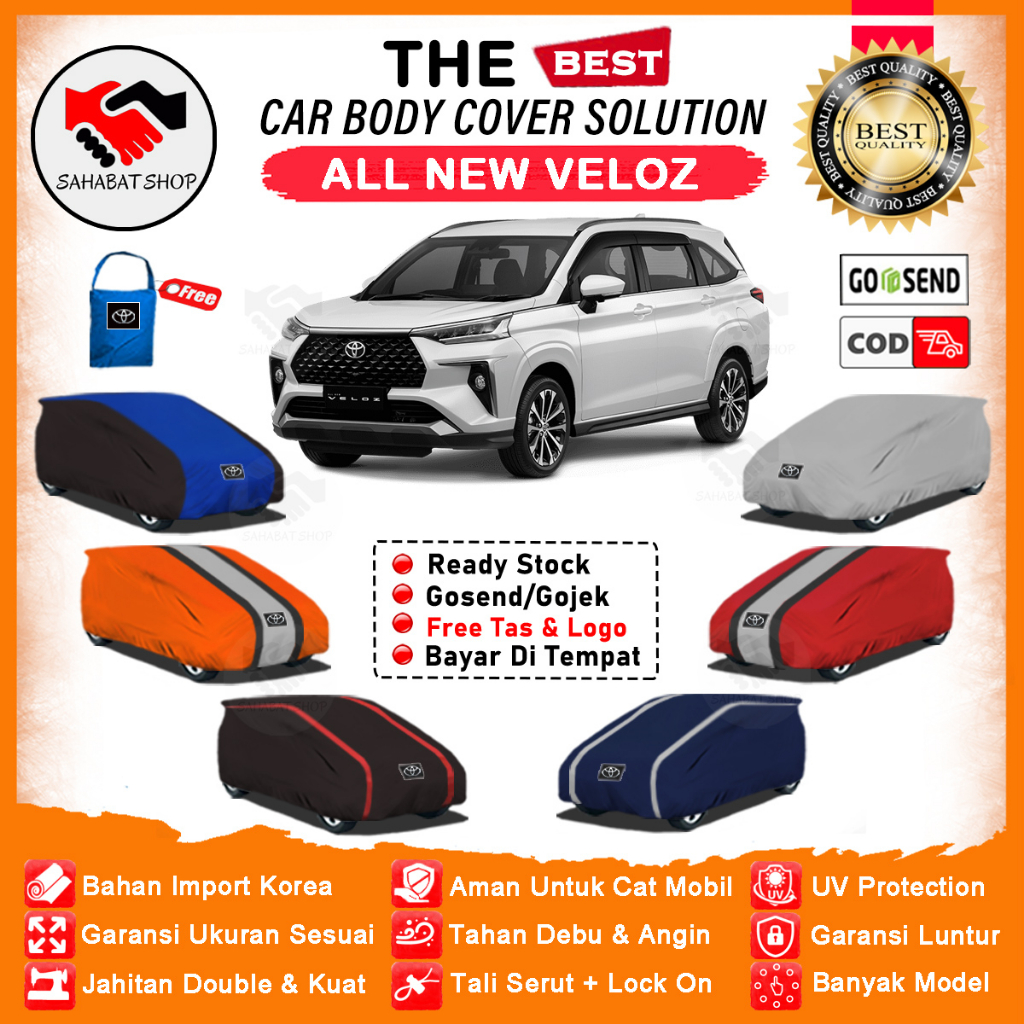 Sahabat Body Cover Mobil All New Veloz / Sarung Penutup Toyota Veloz 2022 2023  / Selimut Tutup Mantel Outdoor Orange