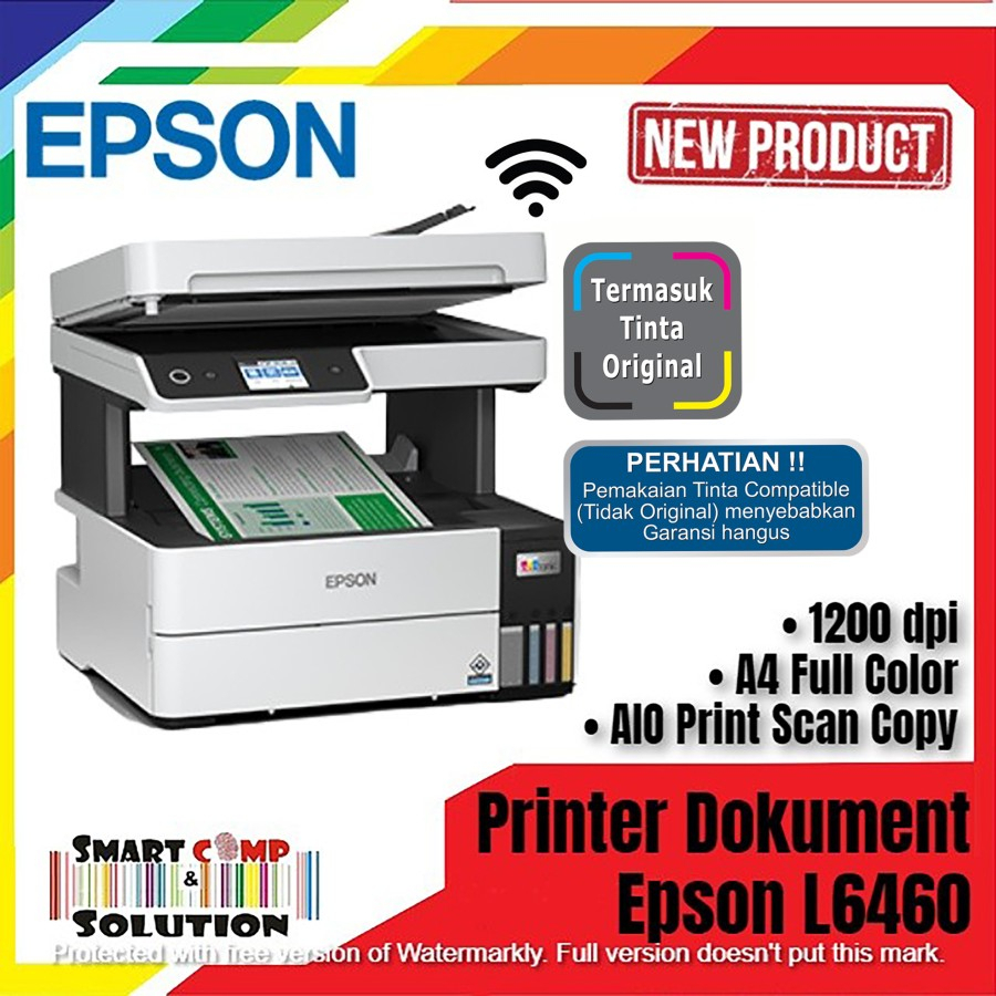 Printer Epson L6460 AIO Print Scan Copy ADF A4 WiFi Duplex Infus Warna