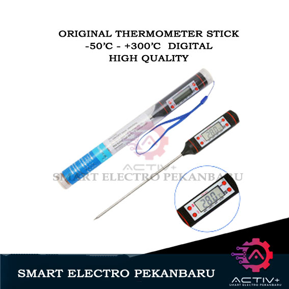 ORIGINAL DIGITAL THERMOMETER LCD dengan STICK BATANG SENSOR WATERPROOF Masakan Dapur Kolam Minyak BB