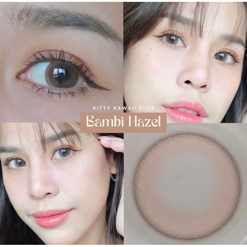 Softlens Kitty Kawaii Bambi Hazel / Coklat Normal Minus Beda Minus