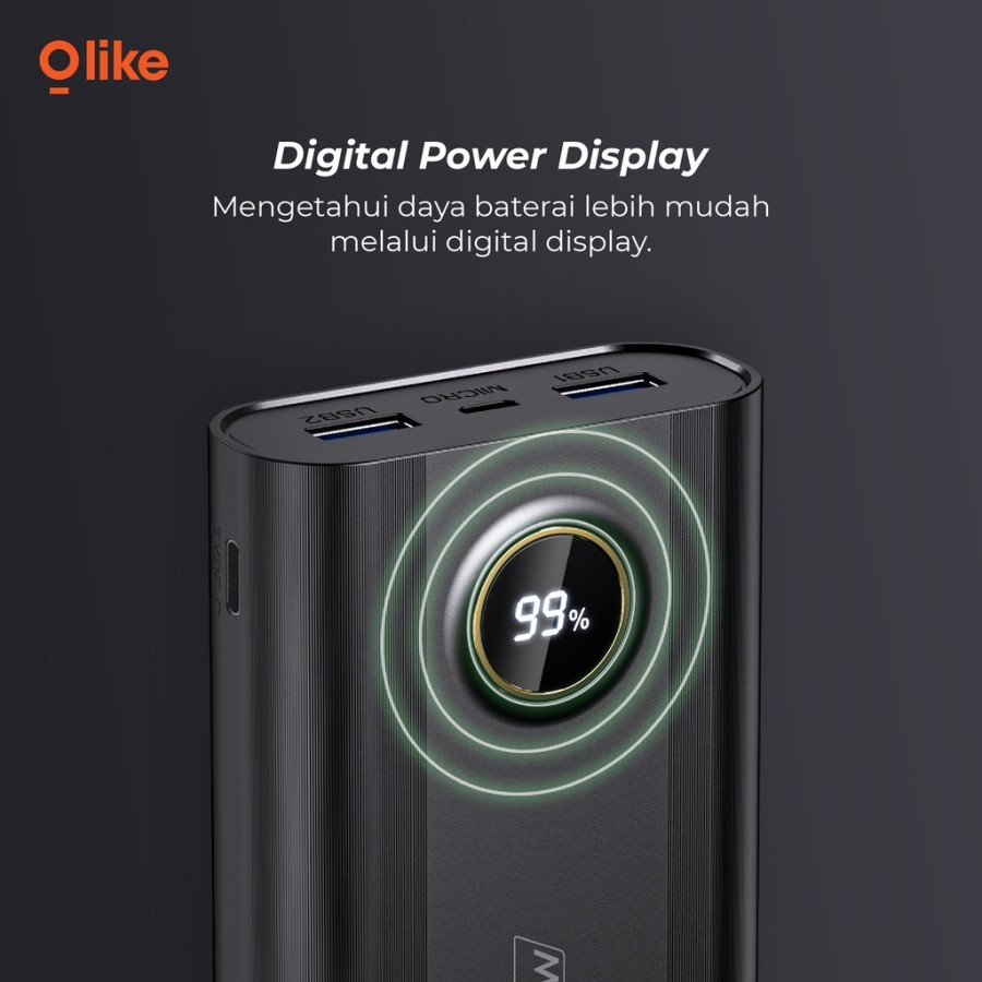 Olike Powerbank P6 20000 mAh Fast Charging 22.5W Display VOOC