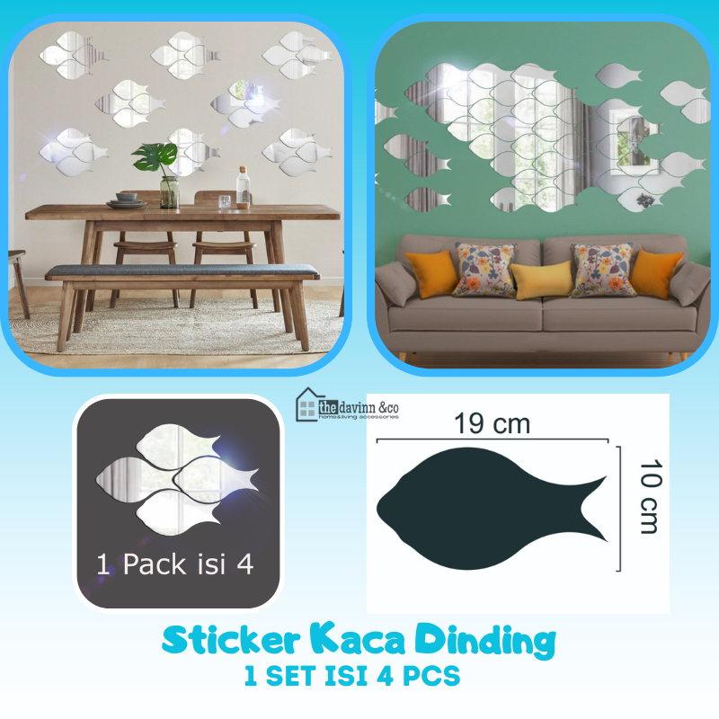 hiasan dekorasi dinding kaca cermin wall stiker sticker acrylic 1 set impor mirror aesthetic cermin tempel dinding hiasan rumah aesthetic murah impor