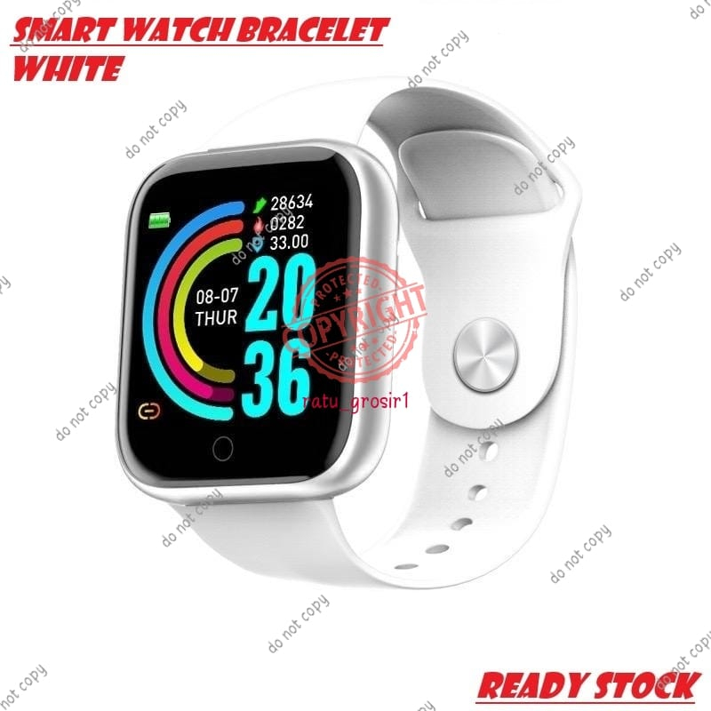 Jam Tangan Smart Watch Bracelet Sporty Bluetooth Heart Rate Monitoring Wristband