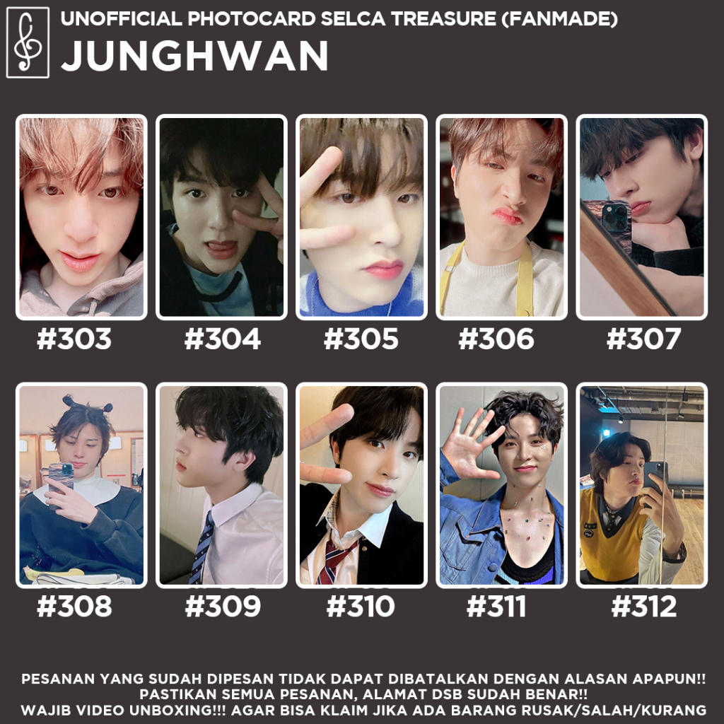 [SELCA TREASURE] JUNGHWAN BOYFRIEND MATERIAL PHOTOCARD  UNOFFICIAL