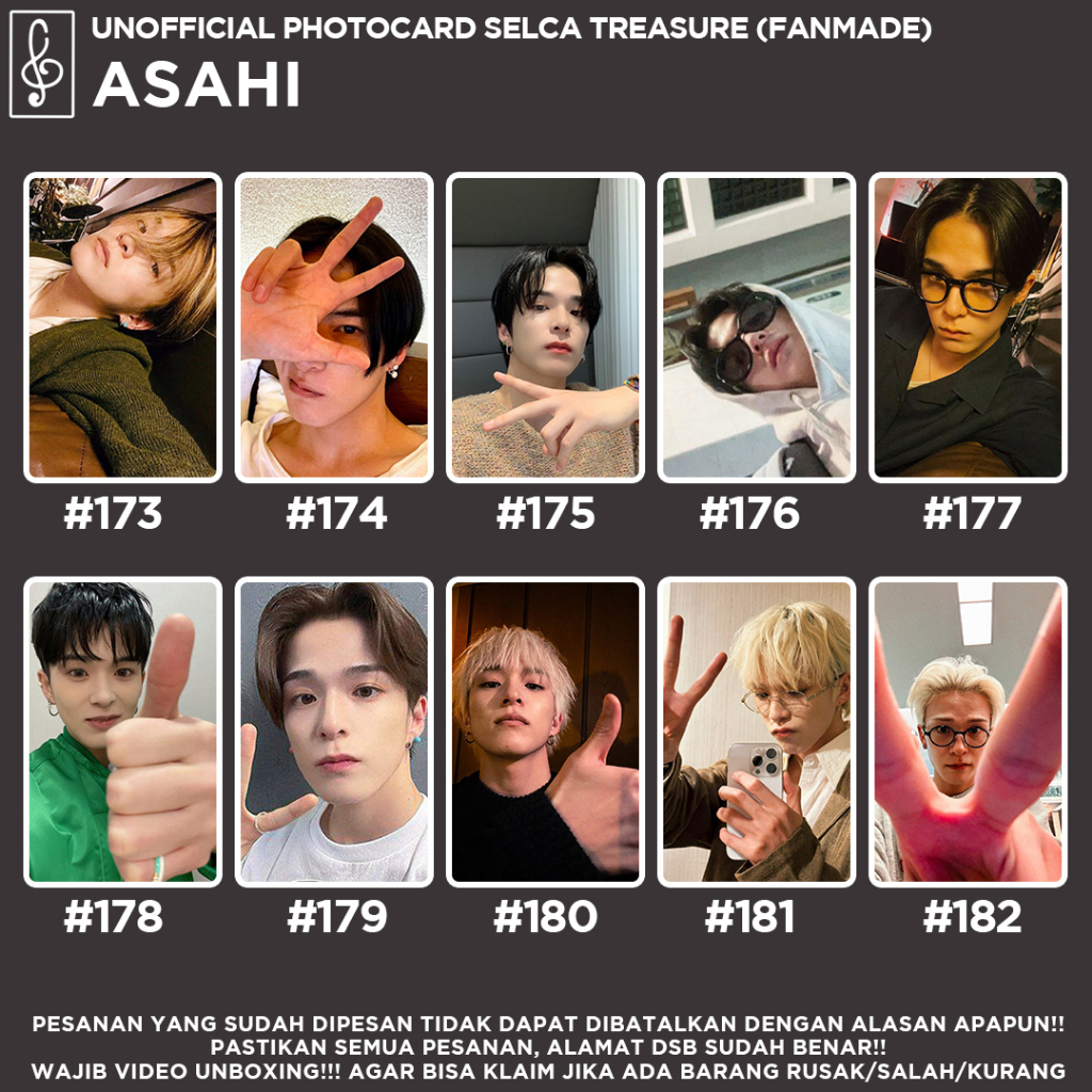 [SELCA TREASURE] ASAHI BOYFRIEND MATERIAL PHOTOCARD  UNOFFICIAL