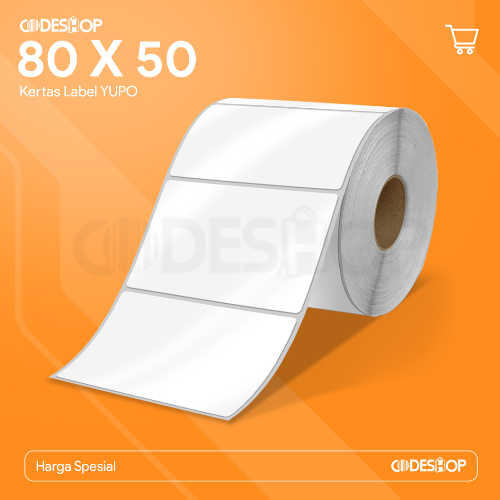 

Codeshop Stiker Label Barcode 80x50mm Yupo 1 Line 1000 Pcs Tahan Air