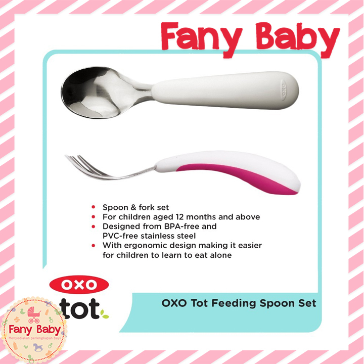 OXO TOT ON THE GO FORK AND SPOON SET WITH TRAVEL CASE