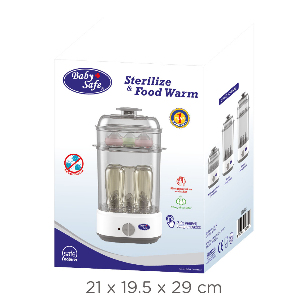 BABY SAFE STERILIZER FOOD WARM LB318 ALAT STERIL BOTOL SUSU BAYI