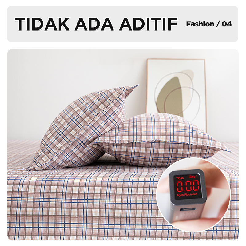 Sprei Aesthatic Motif Kotak Bahan Katun Halus Ukuran 120cm