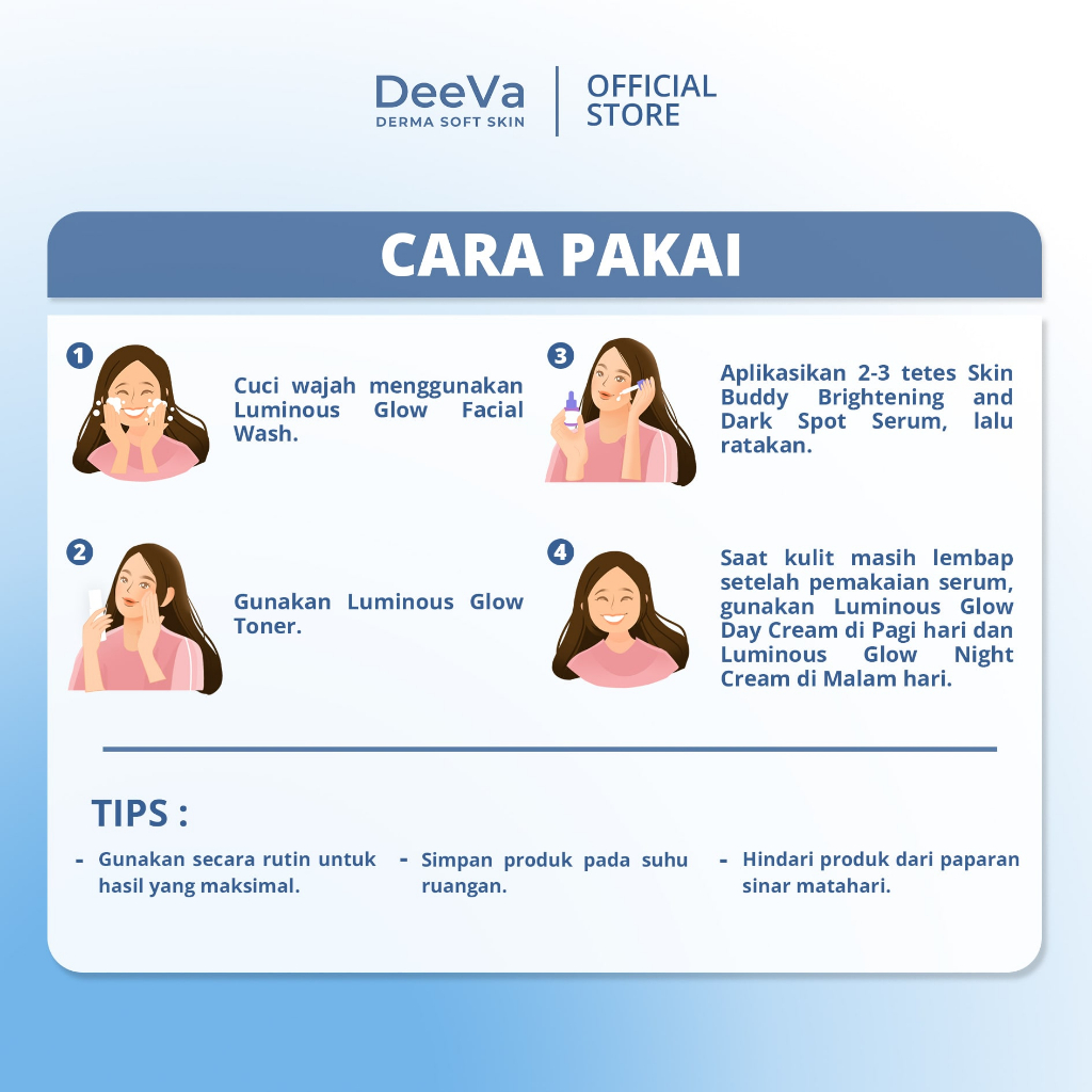 DeeVa Derma Soft Skin - Paket Glow and Shine (untuk kulit kering, kusam, dark spots)