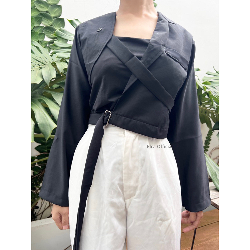 Rossy blazer crop / Korean crop blazer style / blazer tali crop