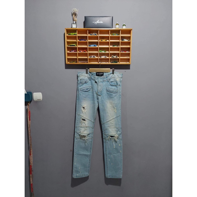 Celana Bikers Balmain Paris ripped original