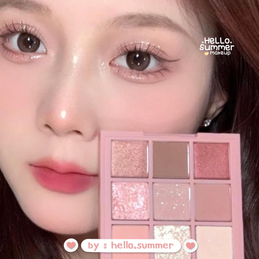 EYESHADOW [FREE BRUSH!] Dikalu Coco Venus 9 Shades Colors Eye Shadow Palette Pigmented Korean Makeup