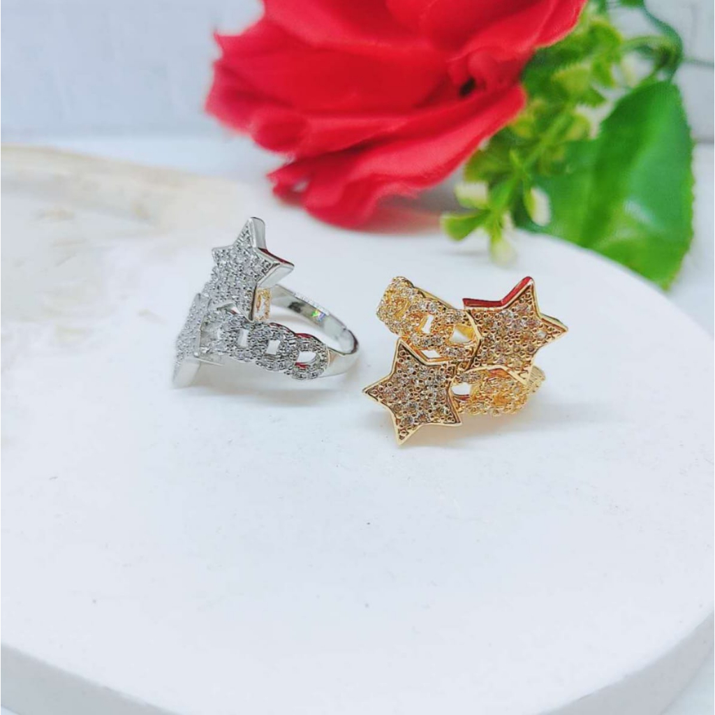 Cincin Xuping Mata Full Lapis Emas Perhiasan Fashion R26/27/28