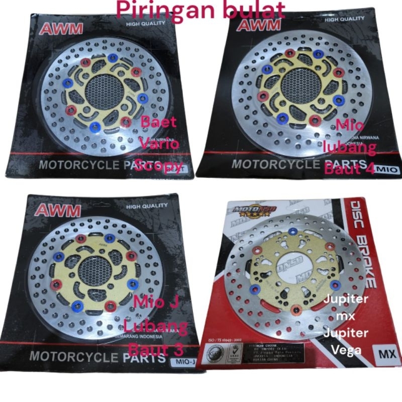 Piringan Cakram Depan BAET ,VARIO 110 , SCOOPY ,MIO ,FINO ,MIO J ,JUPITER MX 135 ,VEGA R /ZR , JUPITER Z model Bulat standar