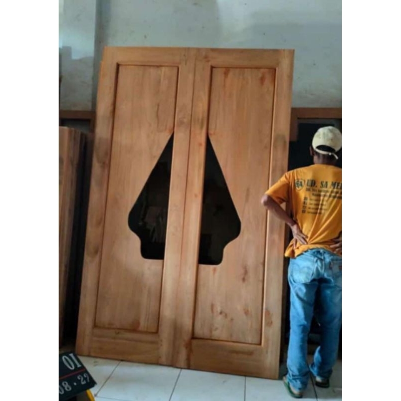pintu kayu jati / pintu kamar / pintu minimalis/ pintu kupu tarung