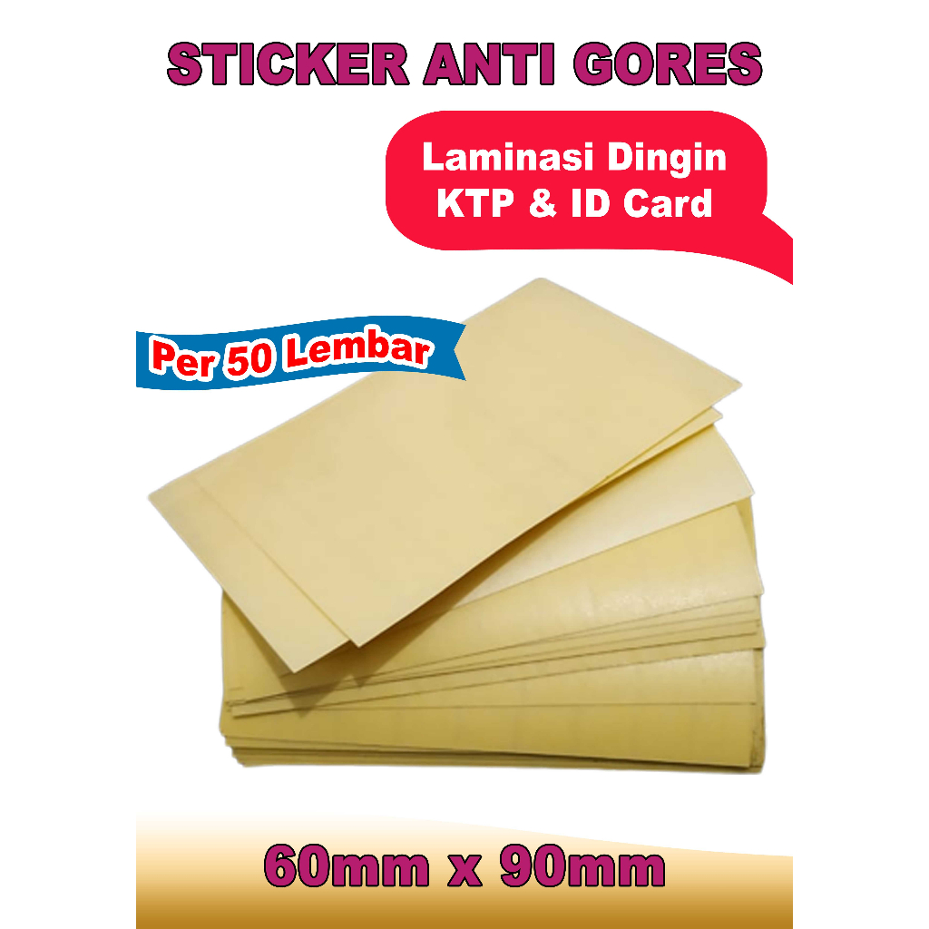 

Anti Gores Stiker laminasi KTP Id Card glossy