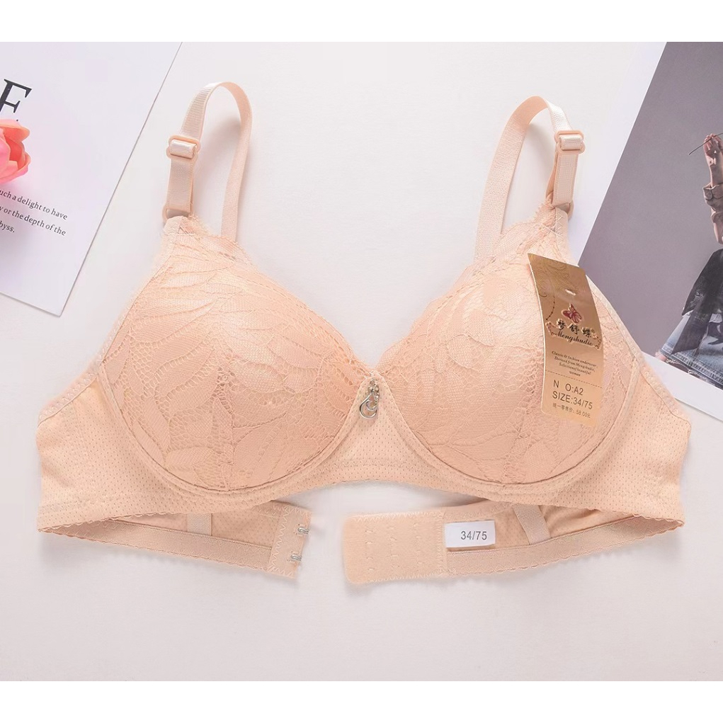 BV.ID BR1185 BH Seamless Renda Push Up Seksi Bra Wanita Full Cup Tanpa Kawat Motif Bunga