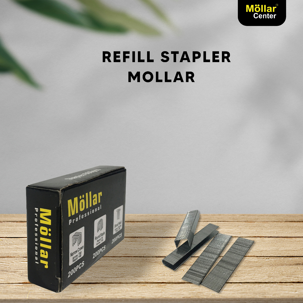 

Refill Staples Stapler Gun Tembak 3in1 Mollar Isi 600pcs Per Kotak