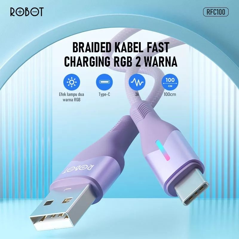 Robot RFM100 RFC100 RFL100 Kabel Data Fast Charging Led RGB Light