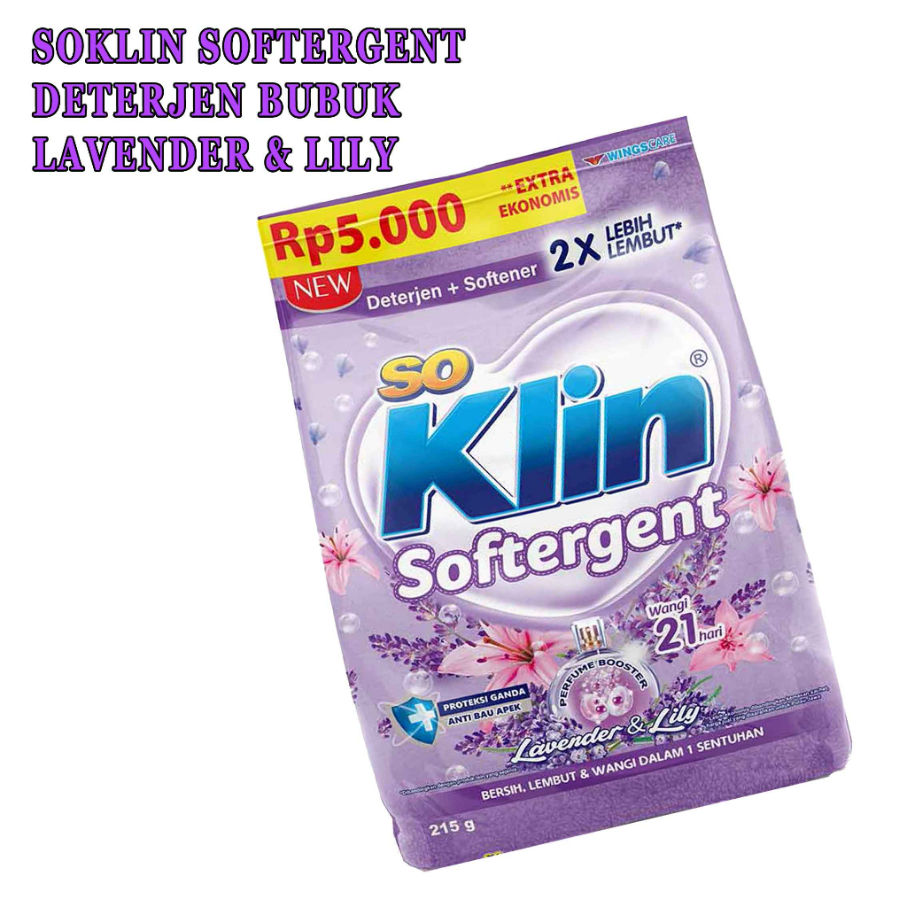 Deterjen Bubuk* So Klin Softergent* Lavender &amp; Lily* 215gr