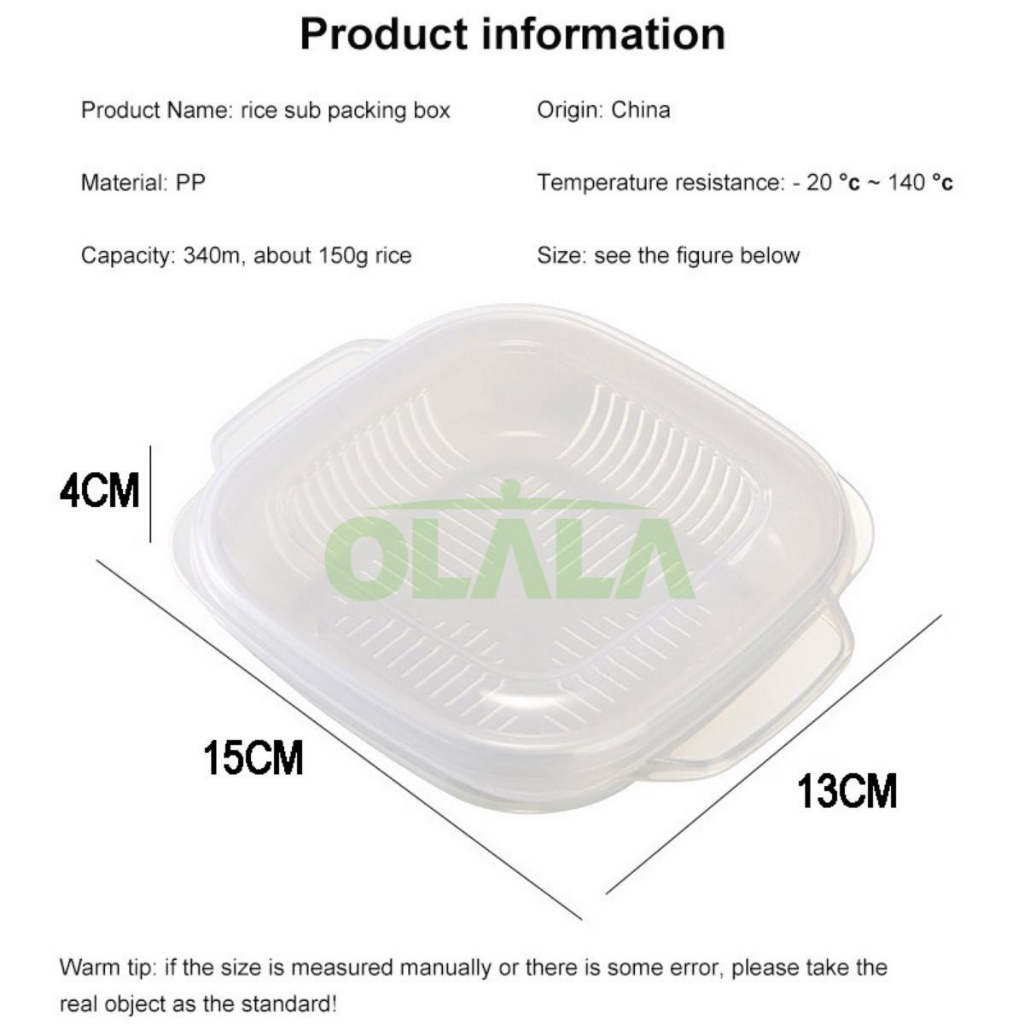 KOTAK PENYIMPAN MAKANAN DENGAN TUTUP TOPLES SARINGAN FRESH BOX OLL-2132