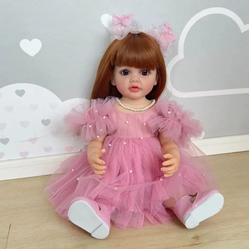 Ready depan Spesial Edisi Outfit Princess Boneka Reborn Full Silikon Bisa Mandi Mewah 55 cm