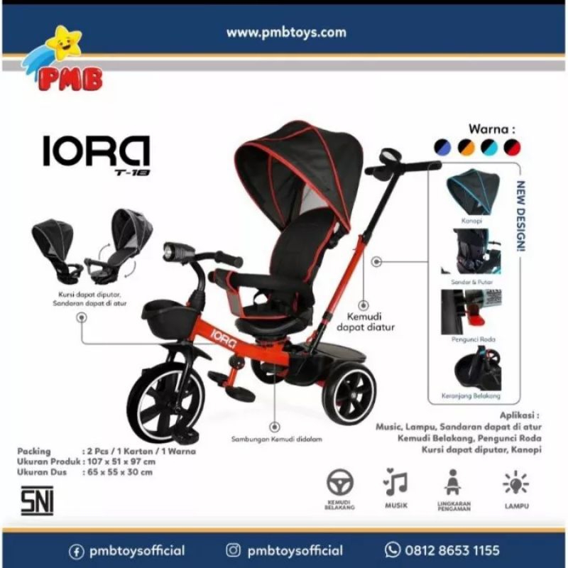 Sepeda Roda 3 Iora T18 Bisa Rebah dan Putar
