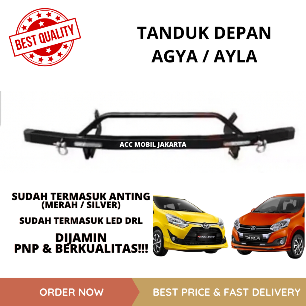 TANDUK DEPAN MINI AGYA AYLA - BESI PENGAMAN BUMPER DEPAN AGYA AYLA
