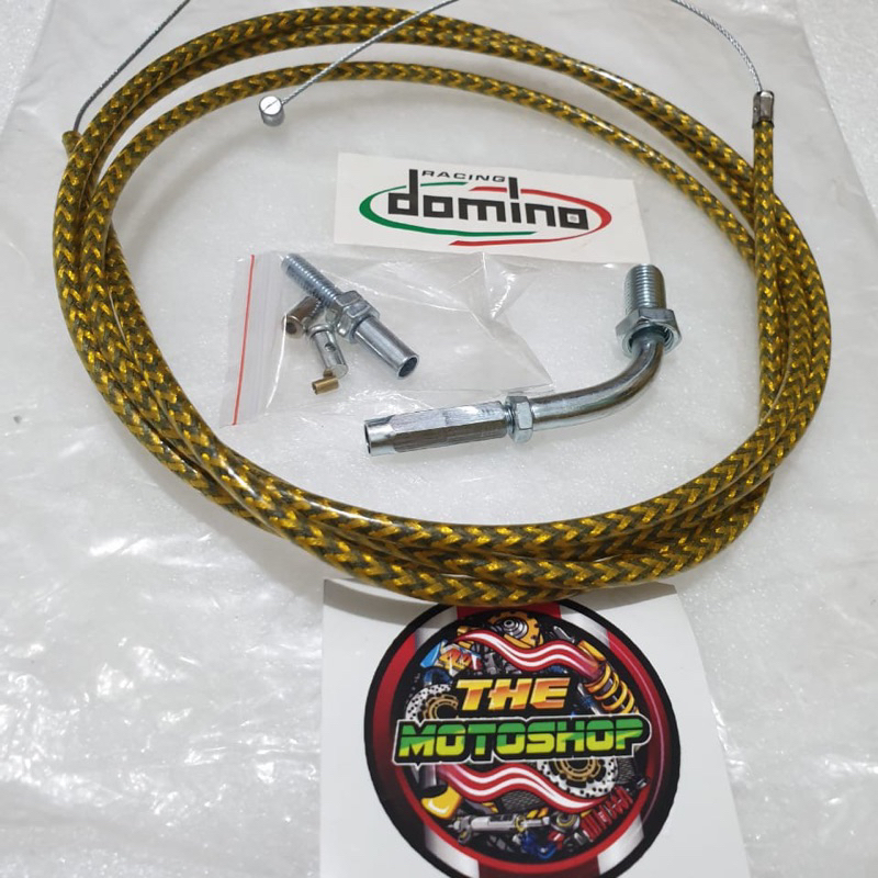 KABEL GAS MOTOR  DOMINO ITALII SERAT PANJANG 220CM PLUS L GAS UNIVERSAL SEMUA JENIS MOTOR