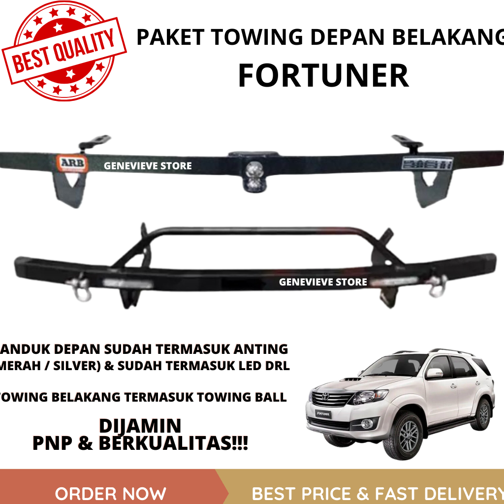 PAKET TOWING FORTUNER DEPAN BELAKANG ORIGINAL MODEL ARB