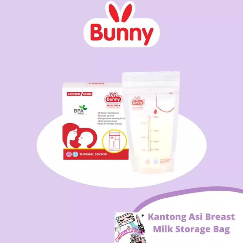 ☃️Cutezz_Ching1☃️LustyBunny Breast Milk Storage Bag Kantong Asi 100ml || ABM-1001