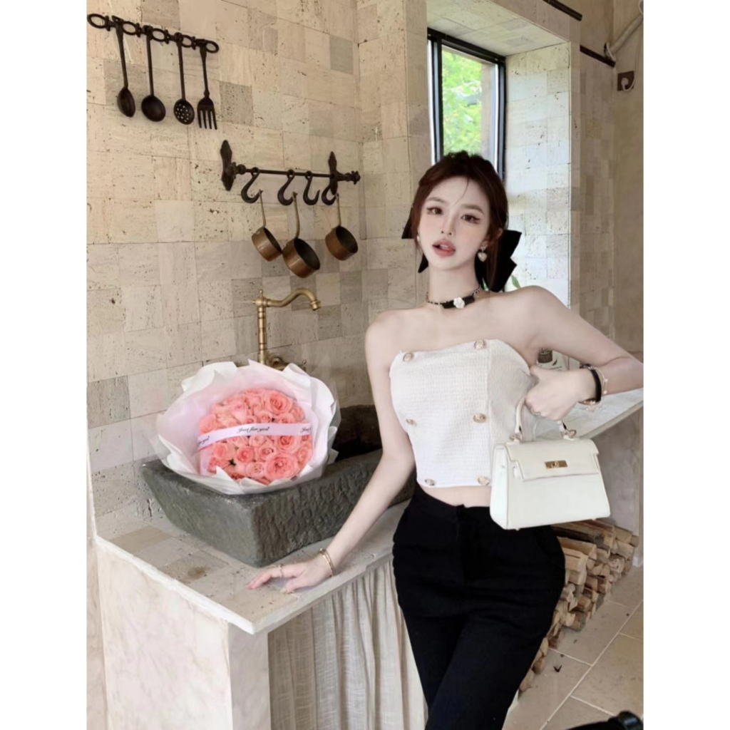 Korean Tank Top Sumeer Atasan Wanita Polos Casual Sleveless Top