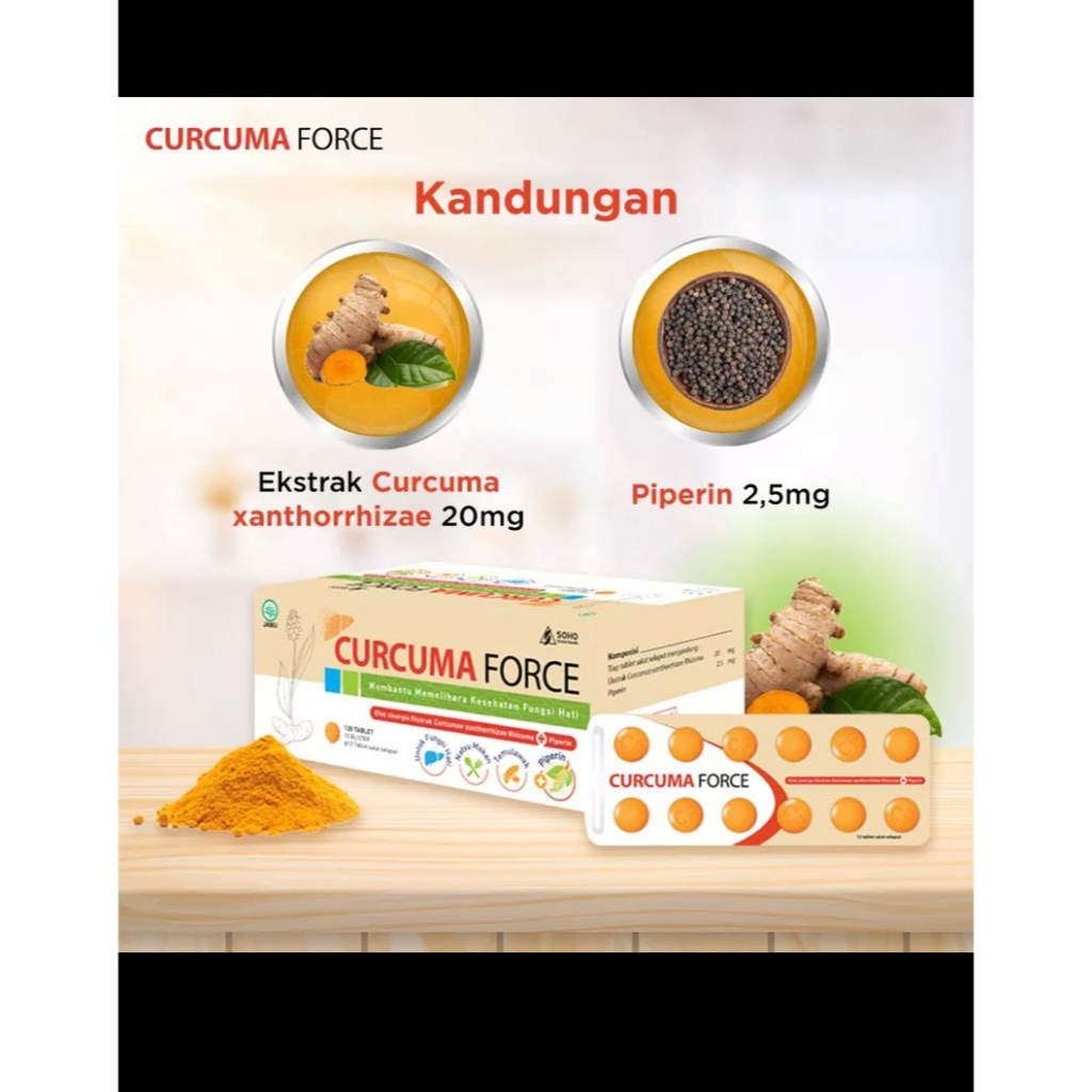 Curcuma Force Perstrip 12 Tablet - Suplemen Kesehatan / Nafsu Makan