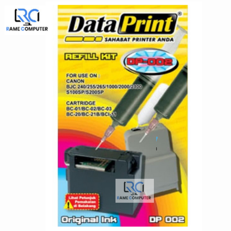 REFILL KIT Data Print Printer DP002 Black / Hitam DATAPRINT DP 002 LENGKAP JARUM SUNTIK