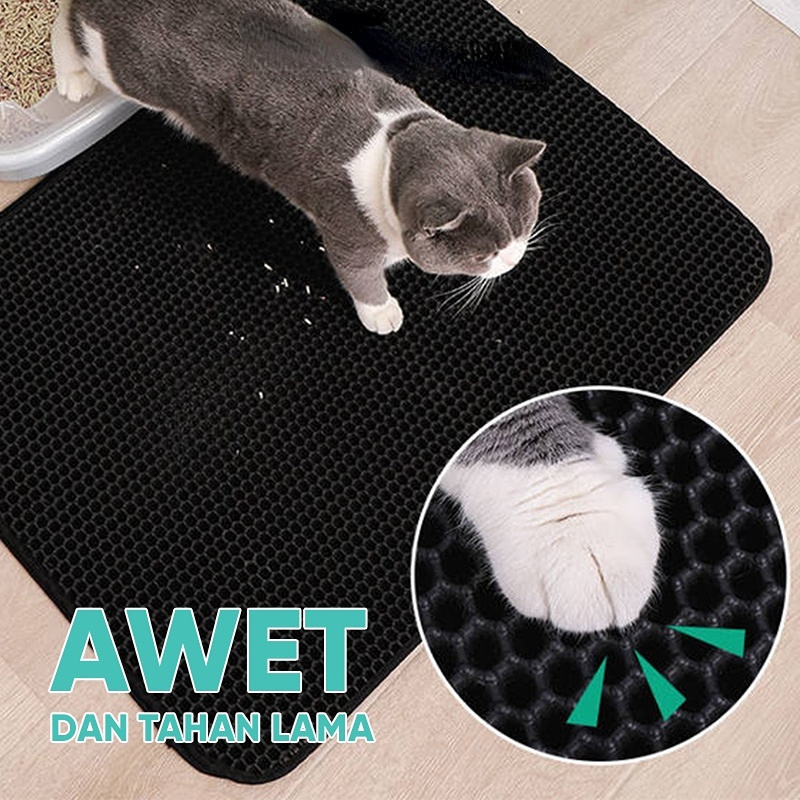 Hugopet Keset Pasir Kucing pet kotoran tikar lipat eva lapisan ganda Pet Litter Mat Double Layer EVA