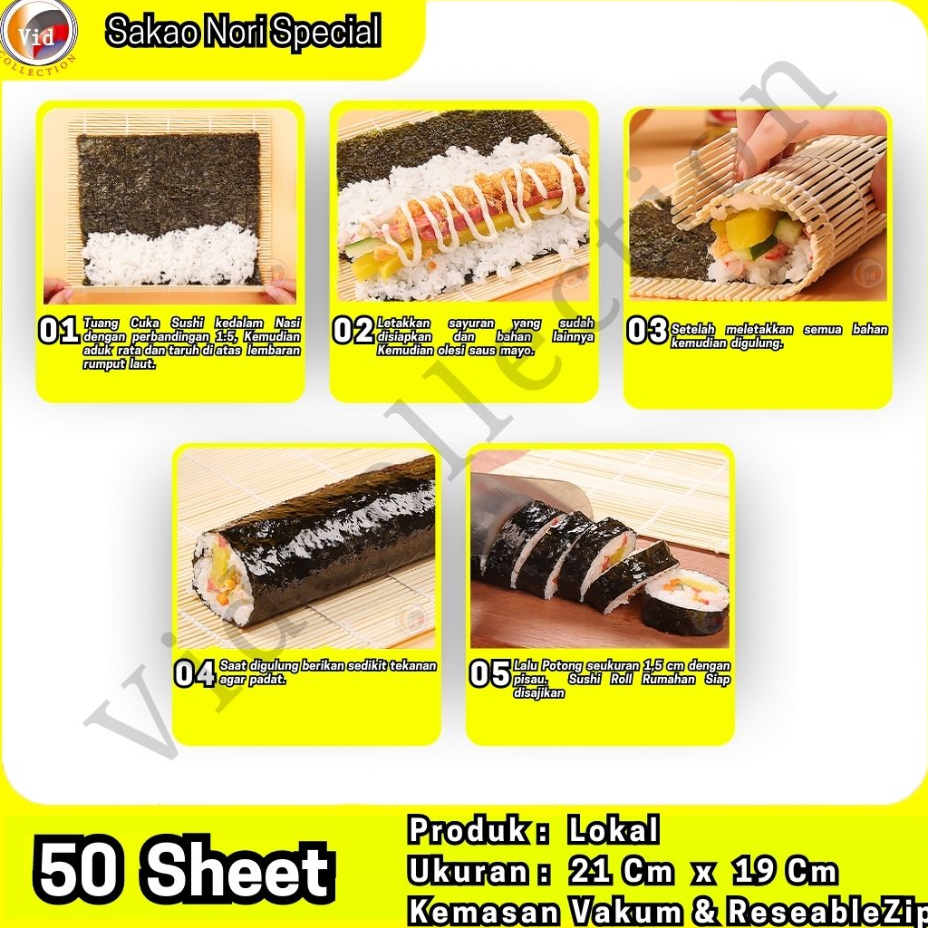 

Nafariz724 Sakao Yaki Sushi Nori Rumput Laut Roasted Seaweed Isi 50 Lembar