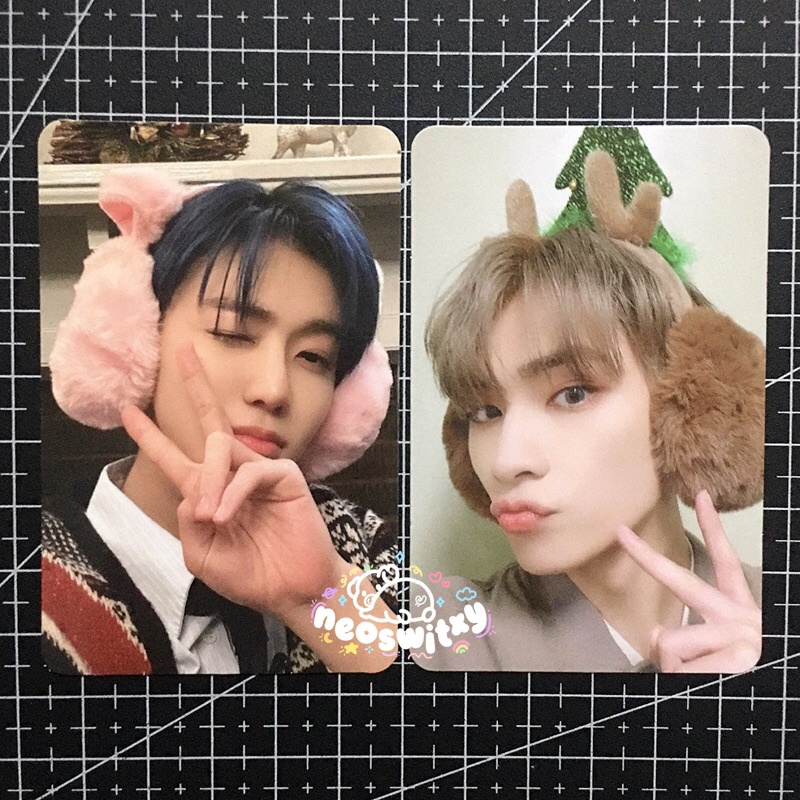[BOOKED] Pc jaemin wink pair xiaojun pout pink christmas xmas nct dream wayv peace v sign wts offici