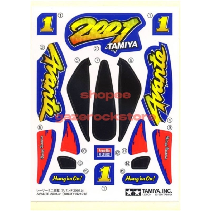 Stiker Tamiya Avante 2001 Jr. Cutting Vinyl