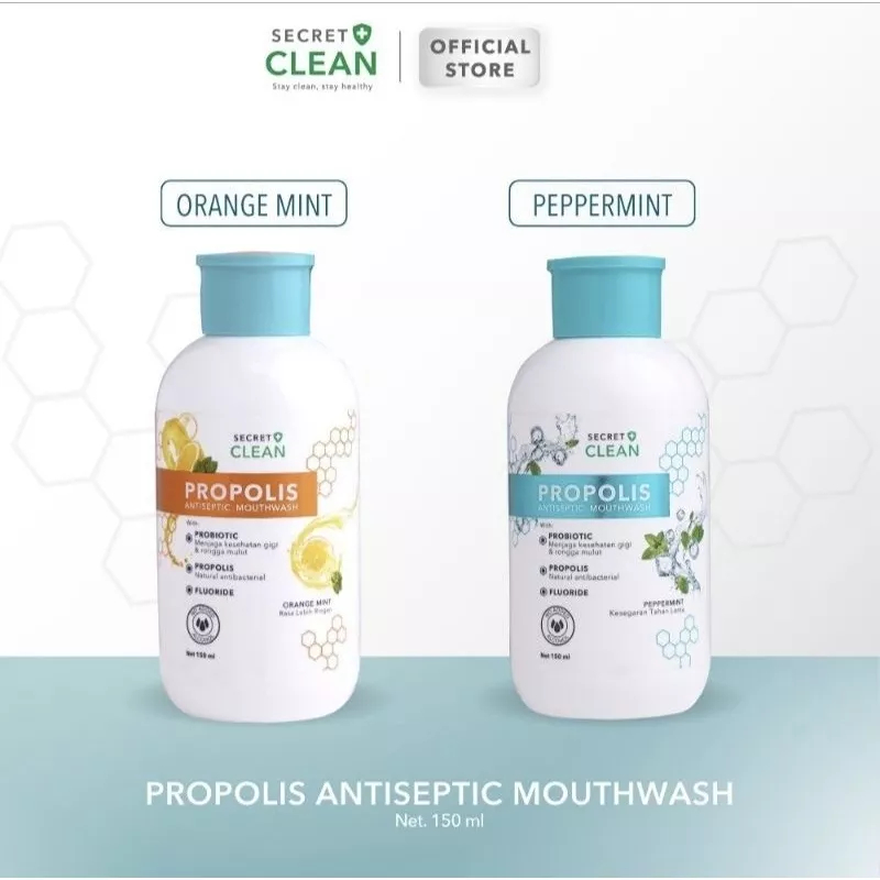 Obat Kumur Secret Clean Propolis Antiseptic Mouthwash 150ml 500ml