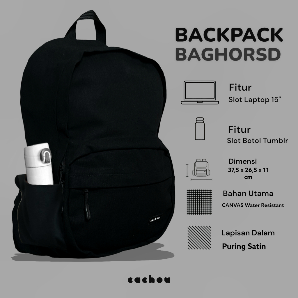 Cachou - Tas Ransel Pria Baghorsd Canvas Backpack